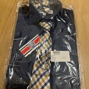 NWT English Laundry Navy Boys Shirt with Tie and Bow tie